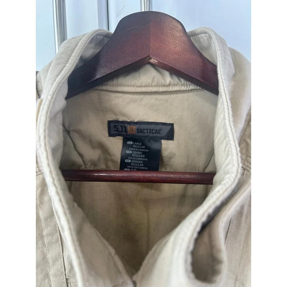 5.11 Tactical Rapid Assault Shirt Khaki Tan Ripstop Field Jacket Mens Large